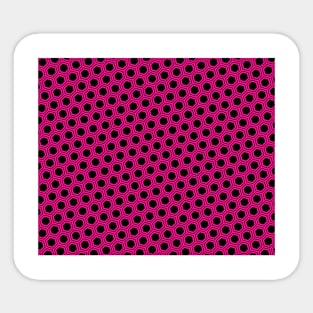 Pattern hexagonal pink on black background Sticker